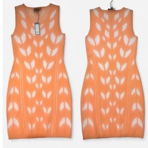Romeo & Juliet Couture Orange and White Sleeveless Dress S